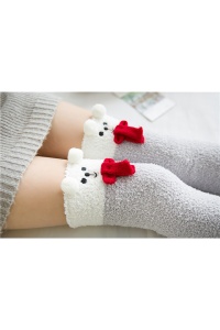 Sosete dama, model lung peste genunchi, calduros si accesorizat, tematica warm sexy winter, marime 38 – 42, gri - Img 3
