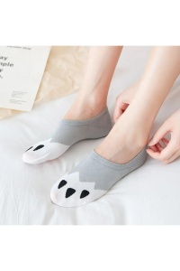 Sosete dama, set 5 perechi, model scurt sub glezna, cu imprimeu gherute, tematica animal kingdom, anti – slip, marime 38 – 42, multicolore - Img 4