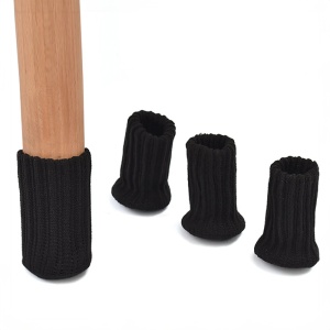 Sosete pentru mobila, protectie pentru picioarele scaunelor, model tip husa anti zgariere minimalist, tematica fashion home, marime universala, negre