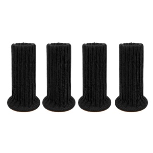 Sosete pentru mobila, protectie pentru picioarele scaunelor, model tip husa anti zgariere minimalist, tematica fashion home, marime universala, negre - Img 3