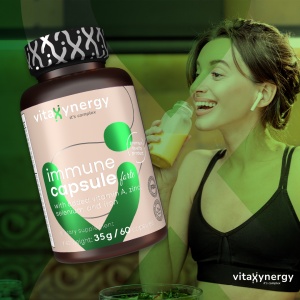VITAXYNERGY Immune Capsule Forte - 30 Capsule Vegetale pentru Sustinerea Sistemului Imunitar si Circulator, Aprobat de Ministerul Sanatatii, Certificat FDA, GMP, Halal - Img 3