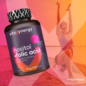 VITAXYNERGY INOSITOL + FOLIC ACID Supliment pentru Sanatatea Reproductiva si Functia Celulara, 60 tablete, Certificat GMP, Aprobat de Ministerul Sanatatii Certificat FDA, GMP, Halal - Img 4