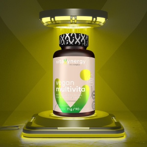 VITAXYNERGY VEGAN MULTIVITA 90 capsule – Supliment Complet de Vitamine si Minerale pentru Vegani, Energie, Vitalitate si Sanatate Generala, Aprobat de Ministerul Sanatatii, Certificat FDA, GMP, Halal - Img 2
