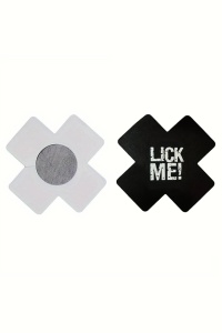 Accesorii autoadezive pentru sani, set 2 piese, model opac, tematica sexy lick me, negru deschis - Img 2