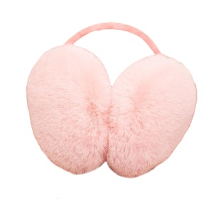 Acoperitori pentru urechi, protectie impotriva frigului, model casti care se poarta pe spatele capului, tematica fluffy and warm, unisex, marime universala, roz deschis