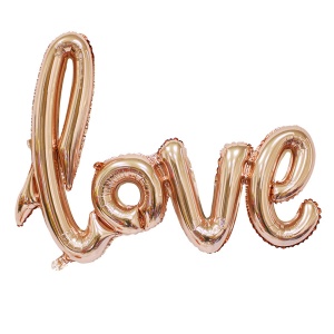 Balon iubire, decor „Love“, 54 cm, bronz