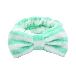 Bentita cosmetica machiaj, elastica, model cu dungi, verde cu alb, marime standard