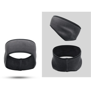 Bentita sport de protectie impotriva frigului si a vantului, model cu acoperitori pentru urechi, usor elastica, tematica fitness is my passion, marime universala, unisex, gri inchis - Img 2