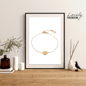 Bratara dama, model fashion delicat cu inimioara, tematica my heart is yours, reglabila, alba - Img 2
