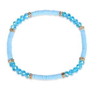 Bratara dama, model vara, mana sau glezna, handmade, din margele, bleu, cristale din sticla,