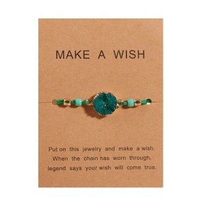 Bratara dama, sfoara, reglabila, model make a wish, accesoriu rotund, verde