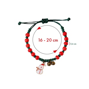 Bratara reglabila, tematica de Craciun, model accesorizat cu om de zapada, tematica happy winter, unisex, alb - Img 4
