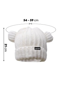 Caciula dama, model comfy cu urechiuse, calduroasa si foarte fancy, tematica cute winter, marime universala, alba - Img 4