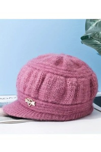 Caciula dama, model cu cozoroc si accesoriu inimioara, tematica I love winter, marime universala, roz - Img 4
