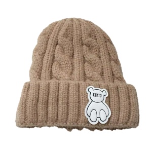 Caciula pentru copii, model moale si calduroasa, tematica happy bear world, 3 – 10 ani, maro