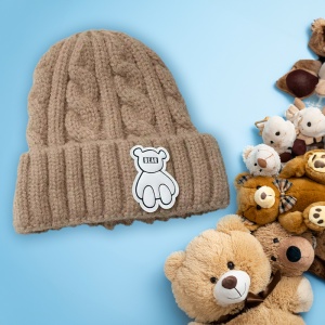 Caciula pentru copii, model moale si calduroasa, tematica happy bear world, 3 – 10 ani, maro - Img 3
