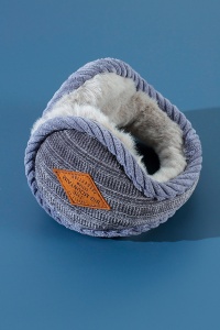 Casti de protectie impotriva frigului si a vantului pentru barbati, moi si calduroase, model soft and fluffy care se poarta pe spatele capului, pliabile, marime universala, gri - Img 3