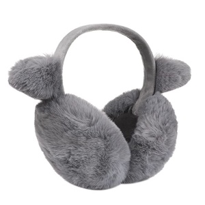 Casti de protectie impotriva frigului si a vantului, reglabile, dama, model chic cu urechiuse, gri, marime universala