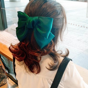 Clama de par, accesorizata cu funda supradimensionata, verde - Img 3