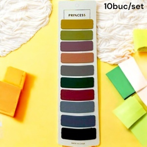 Clame par, set 10 bucati, model office style, confortabile si cochete, tematica be elegant, verde multicolor - Img 2