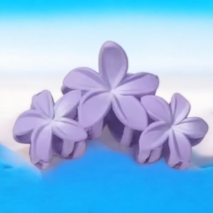 Cleste de par, prindere puternica, model cu flori tropicale, tematica hawaiian mood, mov - Img 3