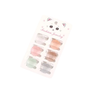 Clesti de par, set 6 bucati, model vesel, util si versatil, cu floarea soarelui, tematica happy moments, semitransparent, verde multicolor