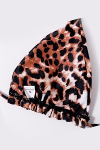 Costum de baie dama, 3 piese, animal print, sarpe, slip brazilian, sutien reglabil si esarfa tip fusta - Img 4