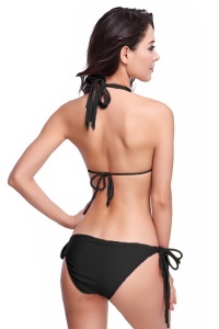 Costum de baie dama, negru, 2 piese, slip clasic reglabil si sutien reglabil RO - Img 2