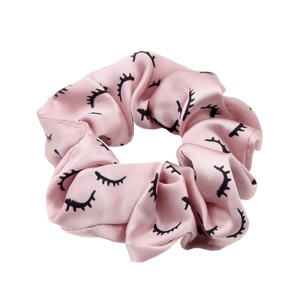 Elastic pentru par, model satinat, gene delicate, roz