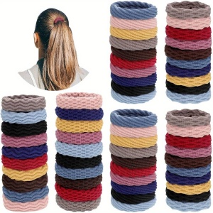 Elastic pentru par, set 60 bucati, model practic si rezistent, tematica sport is fun, multicolor