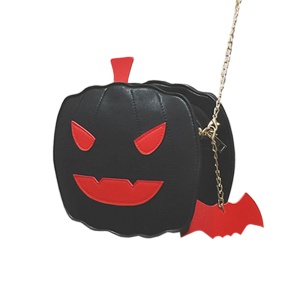 Geanta dama Halloween, bareta pentru umar, inchidere fermoar, un compartiment, piele ecologica, neagra