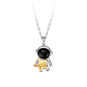 Lant astronaut cu stea, argintiu, unisex