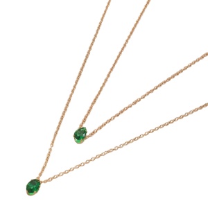 Lant dama, model minimalist dublat cu pandantiv delicat, tematica fashion elegant, verde