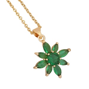 Lant dama, pandantiv stea eleganta, model delicat, tematica fancy stars, verde