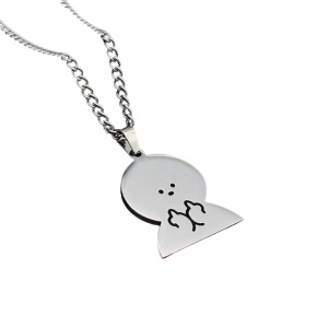 Lant, model funny tineresc, pandantiv figurina kind reminder, unisex, argintiu