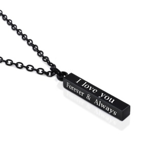 Lantisor pandantiv “I love you – forever and always” negru, unisex