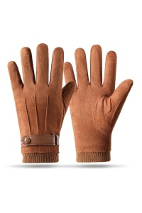 Manusi barbati, model calduros cu manseta dubla, captuseala calduroasa, tematica men winter essentials, marime universala, maro - Img 2