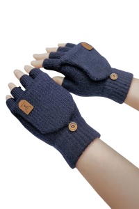 Manusi barbati, model super practic cu capac, prindere cu nasture, tematica warm touch, marime universala, gri cu negru