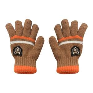 Manusi copii, model chic cu manseta elastica, tematica classy winter, marime 8 – 10 ani, maro