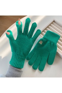 Manusi dama, model clasic calduros, accesorizate cu ursulet, tematica feeling warm, marime universala, verzi - Img 3