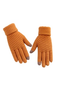 Manusi dama, model confortabil cu manseta dubla si touch screen, calduroase si fashion, tematica stay active, marime universala, portocalii