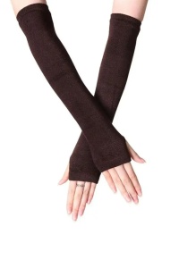 Manusi dama, model lung cu degete descoperite, tematica stay warm, marime universala, maro