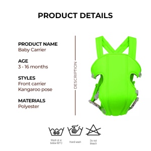 Marsupiu multifunctional, port bebe, marime universala, verde - Img 2
