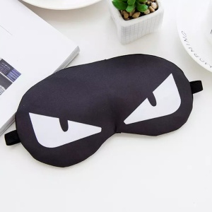 Masca de dormit, animata, neagra cu ochi albi, marime standard, unisex - Img 2