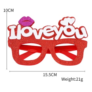 Ochelari amuzanti fara lentile, model petrecere fashion, I love you, tematica party style, rosii - Img 3