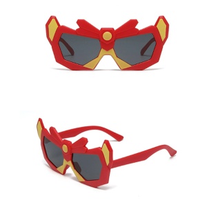 Ochelari de soare pentru baieti, model spirit de razboinic, tematica armura transformers, marime universala, rosii - Img 3