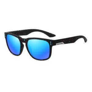 Ochelari de soare pentru barbati, model casual, tematica sport summer, marime universala, negru cu multicolor - Img 4