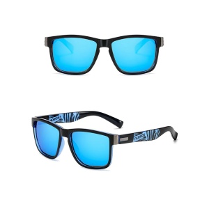 Ochelari de soare pentru barbati, model cool masculin, tematica fashion summer, marime universala, albastri - Img 3