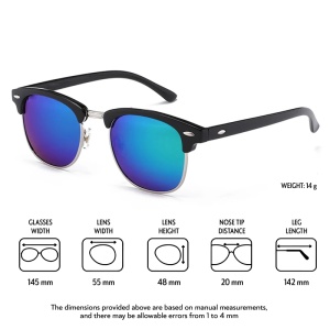 Ochelari de soare pentru barbati, model elegant masculin, tematica fashion hot summer, marime universala, albastri - Img 3