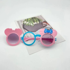 Ochelari de soare pentru copii, model fashion care se deschide open window pentru fetite, marime universala, roz - Img 4